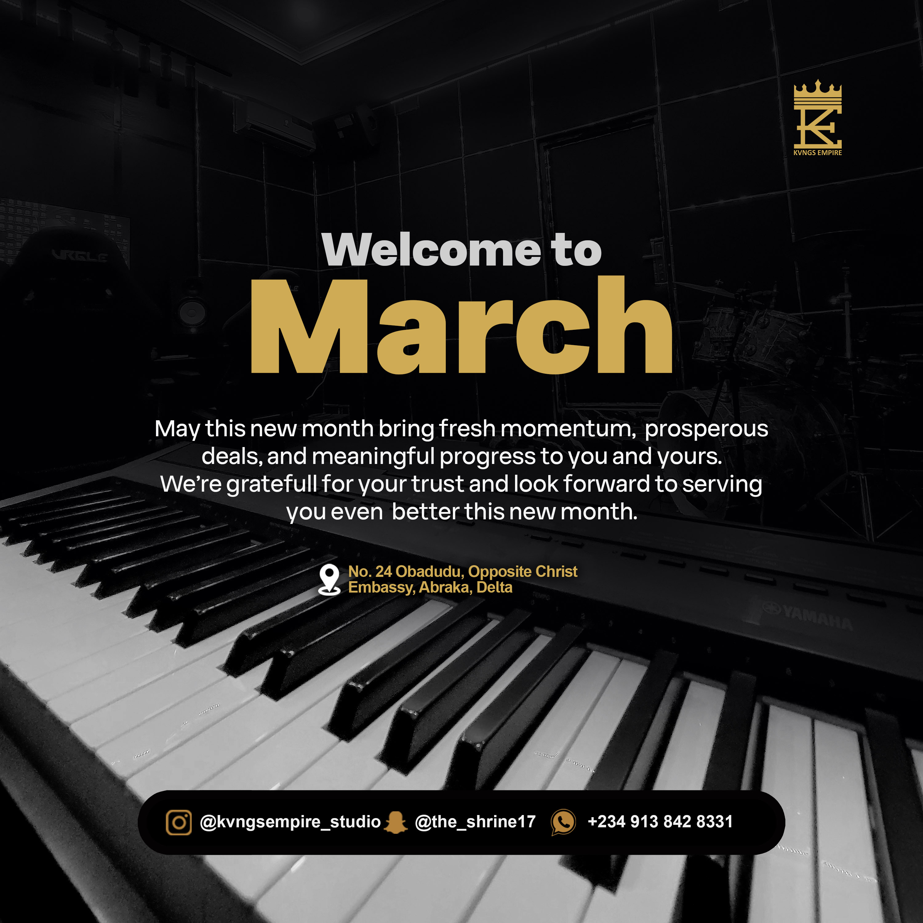 Kvngs Empire welcome to March poster