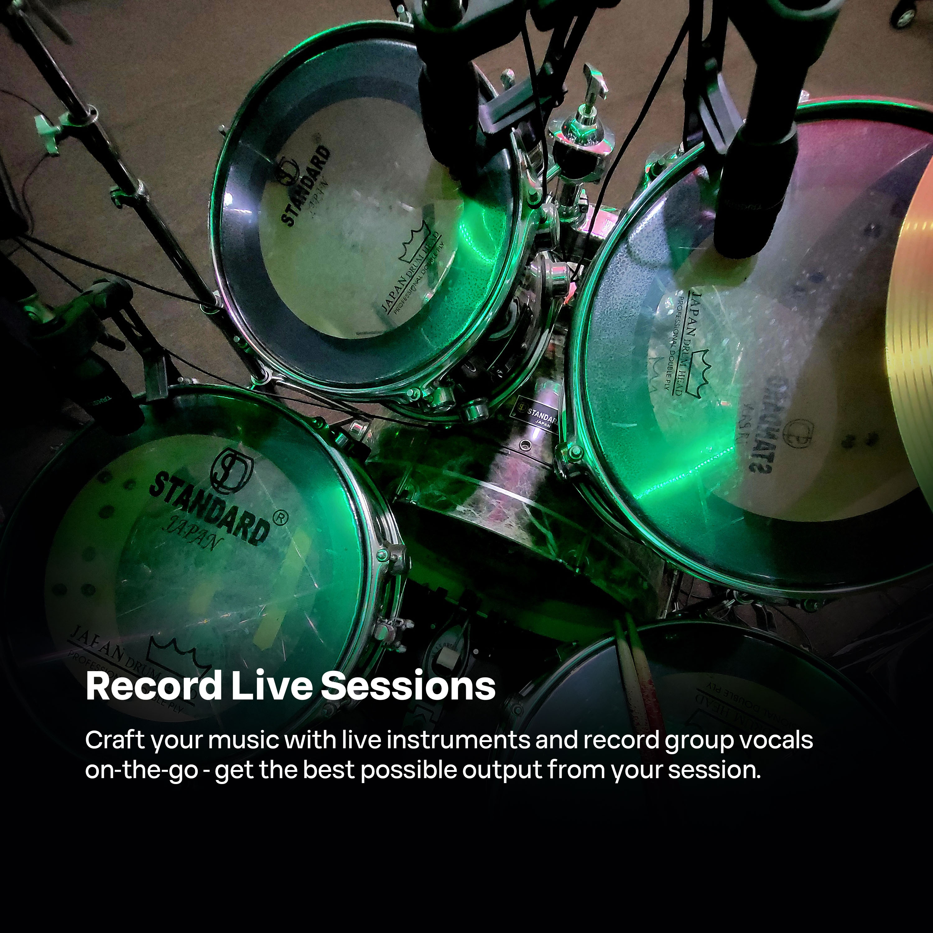 Record live sessions promotional graphic
